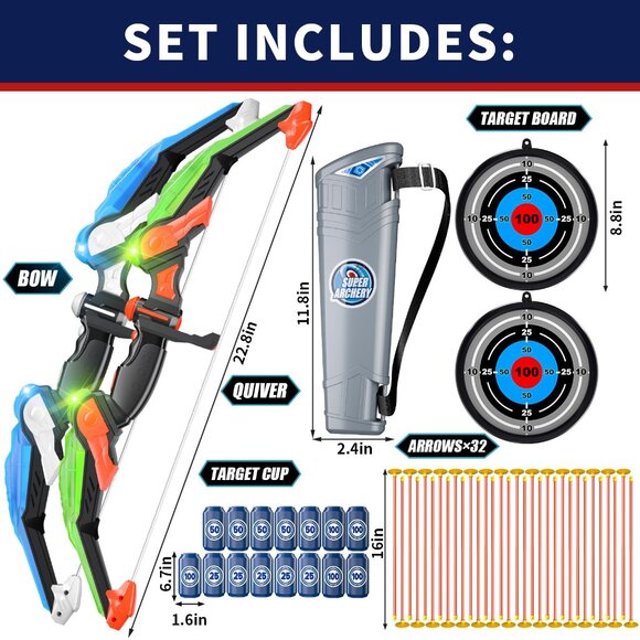 Bennol 2 - Pack Bow and Arrow for Kids 8-12, Kids Archery Set Toys - Picture 2 of 8
